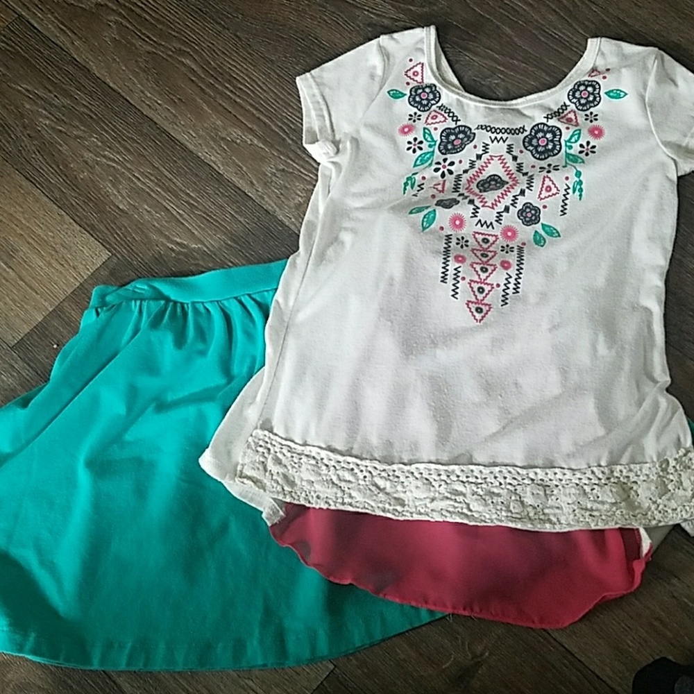 Girls skirt and shirt combo